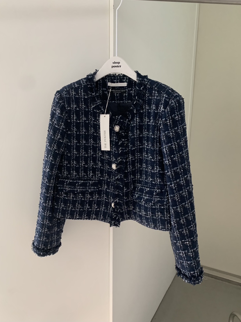 SHOP POSTER東大門㊣直郵女裝新品真品時尚推薦夾克粗花呢SHOP_POSTER夾克