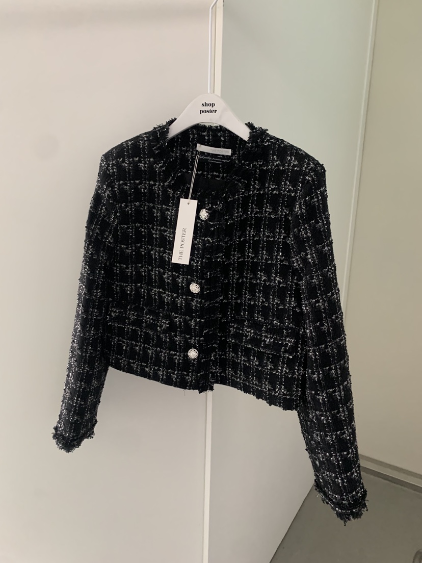 SHOP POSTER東大門㊣直郵女裝新品真品時尚推薦夾克粗花呢SHOP_POSTER夾克圖色2