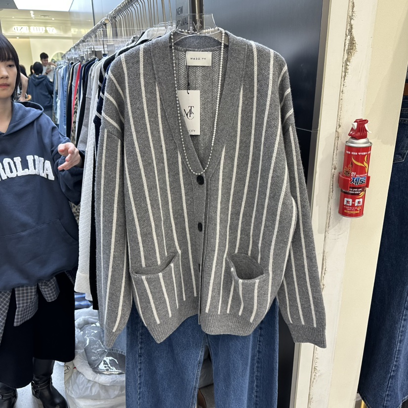 MADCITY東大門㊣直郵女裝新品休閑職業熱賣時尚推薦針織衫條紋MADCITY針織衫圖色1