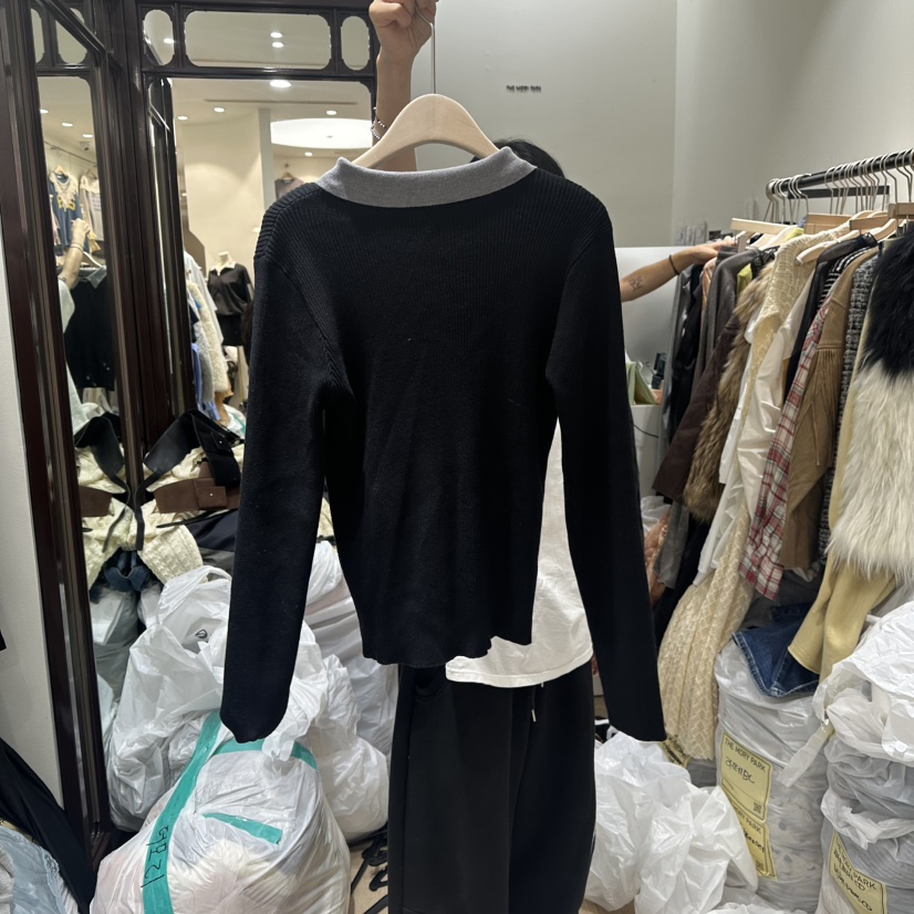 THEMORYPARK韓國代購㊣女裝新品職業推薦真品休閑人氣針織衫THE MORY PARK針織衫