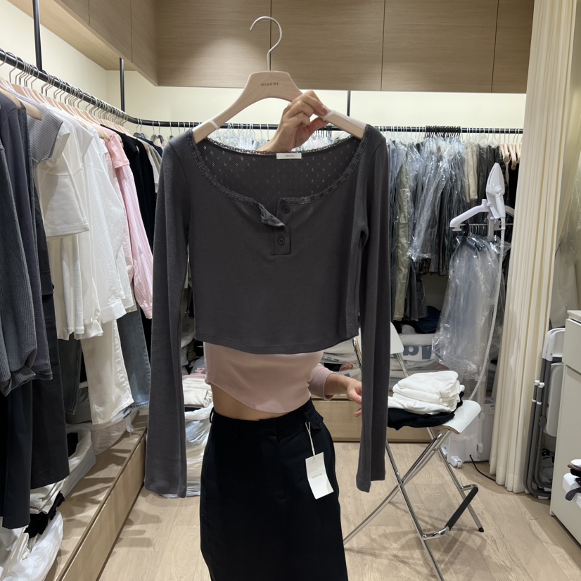 MEMOIRE東大門㊣代購女裝新款熱賣時尚職業人氣25秋冬長袖T恤MEMOIRE長袖T恤圖色1