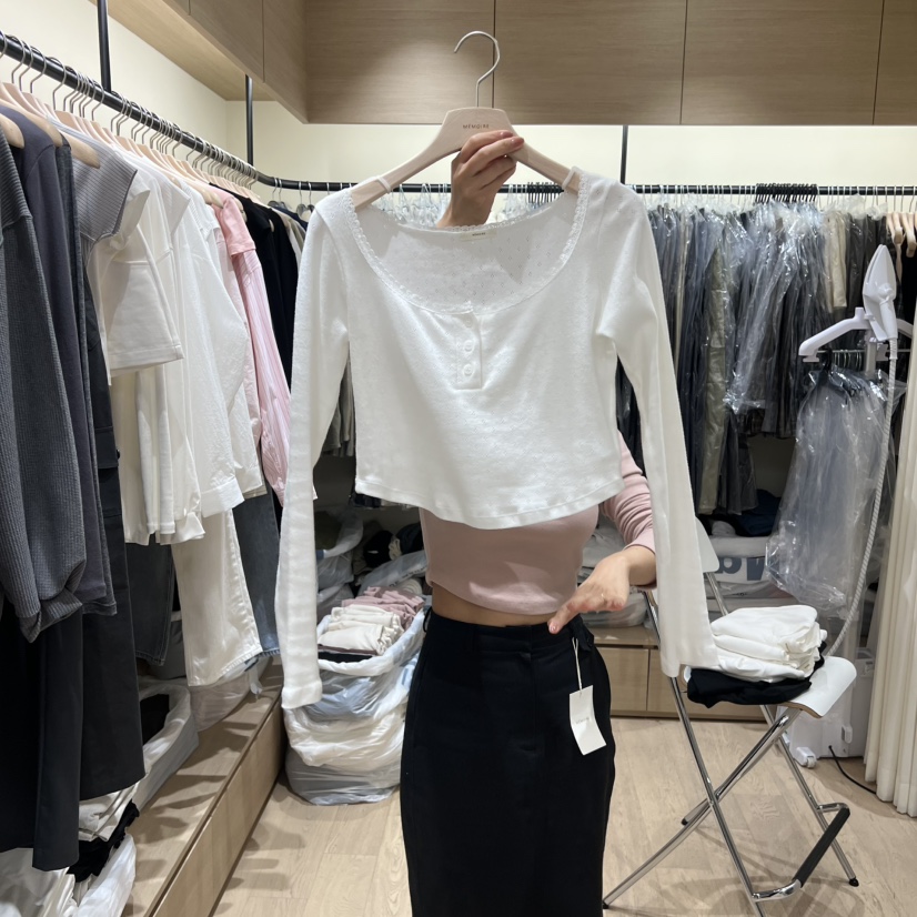 MEMOIRE東大門㊣代購女裝新款熱賣時尚職業人氣25秋冬長袖T恤MEMOIRE長袖T恤圖色2