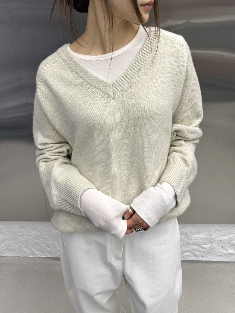 NOVUS韓國直郵㊣女士新品職業25秋冬人氣推薦時尚針織衫V領NOVUS針織衫