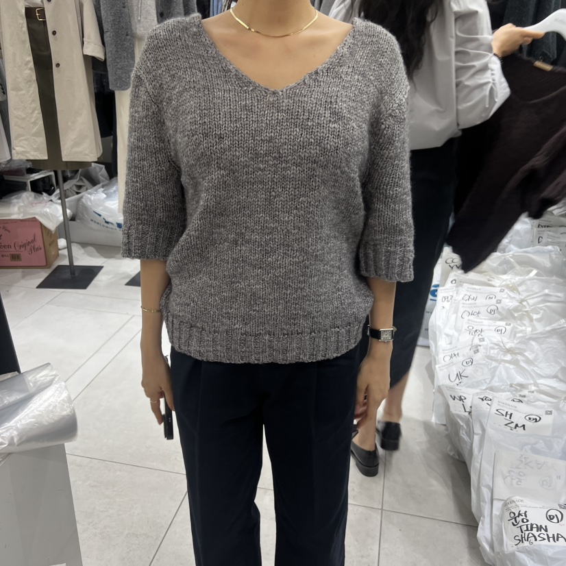 WOOD SAGE東大門㊣直郵女裝新款人氣25秋冬推薦休閑針織衫V領WOOD SAGE針織衫圖色2