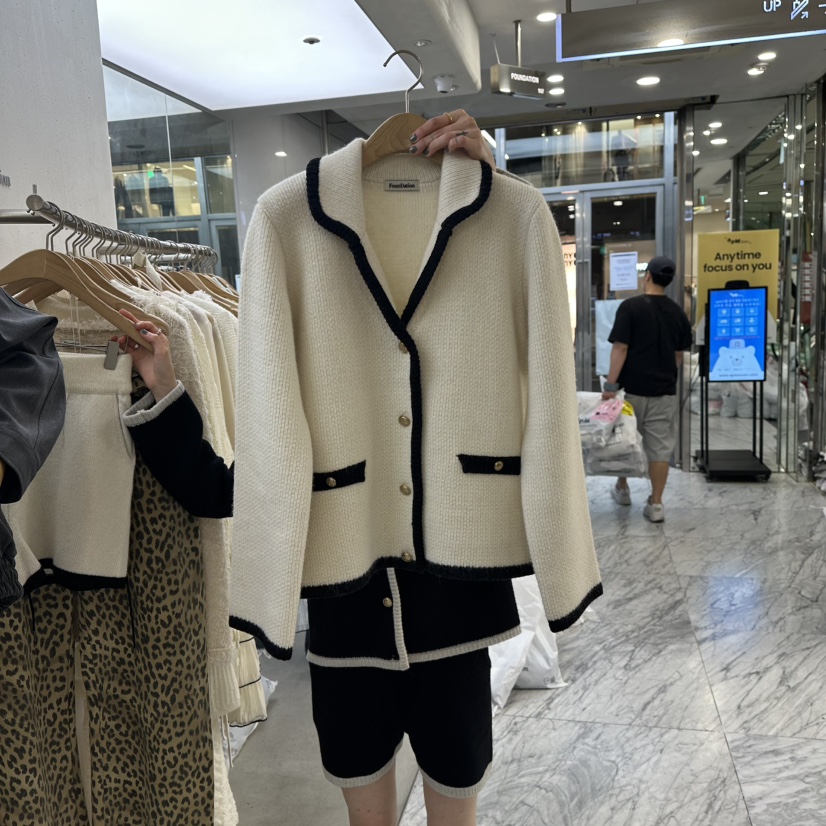 FOUNDATION韓國代購㊣女士新品休閑熱賣推薦職業夾克開衫絨FOUNDATION夾克