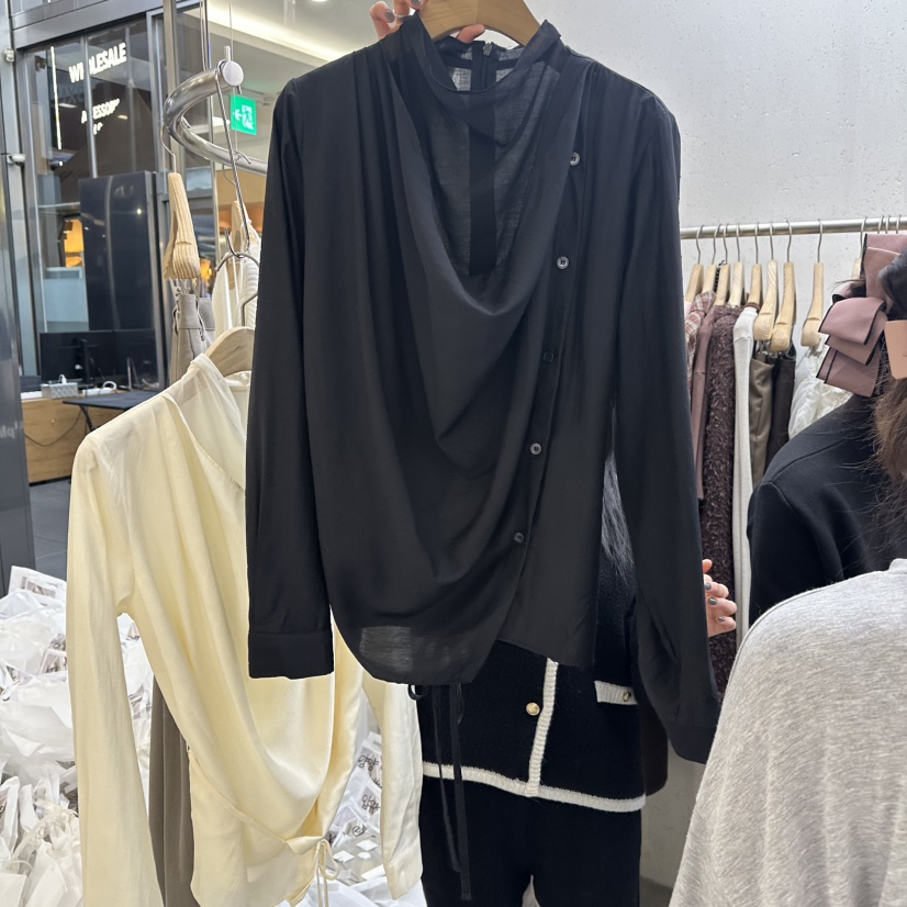 FOUNDATION東大門㊣實拍女裝新品人氣熱賣時尚25秋冬襯衫蕾絲衫FOUNDATION襯衫/蕾絲衫圖色3