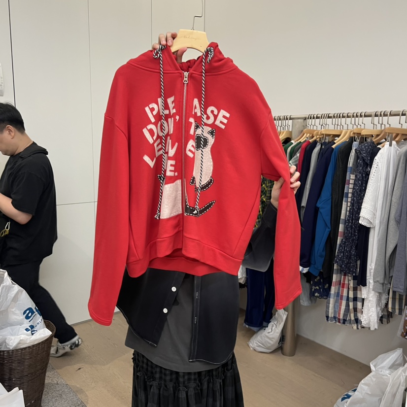 DOHWAJI韓國代購㊣女士新品25秋冬真品推薦休閑職業衛衣連帽衫DOHWAJI衛衣圖色1