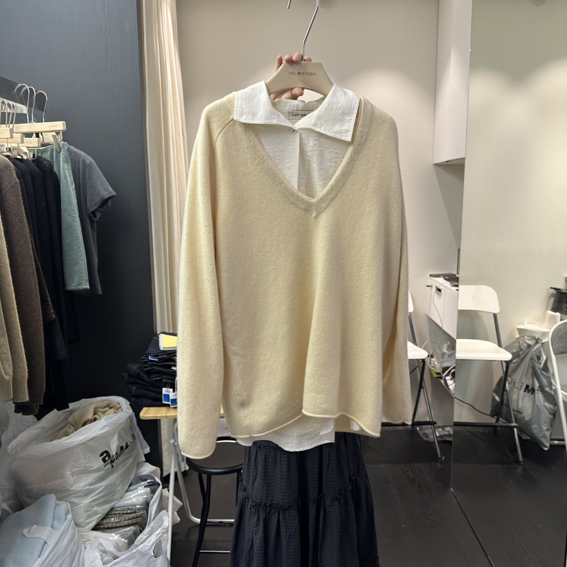 SALT BREAD韓國直郵㊣女士新品熱賣人氣25秋冬針織衫不含內搭SALT BREAD針織衫