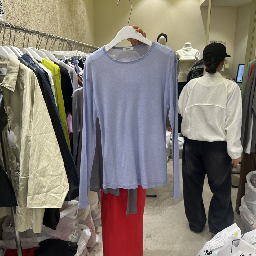 REFLAT東大門㊣代購女裝新品休閑真品推薦熱賣25秋冬長袖T恤羊毛REFLAT長袖T恤圖色3
