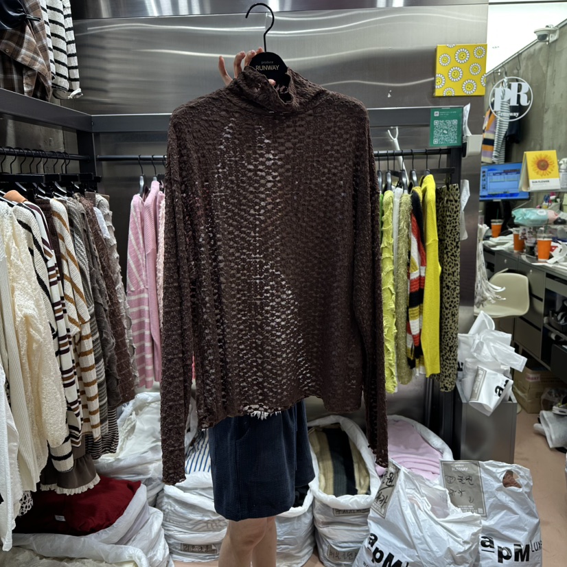 RUNWAY-런웨이東大門㊣代購女士新品人氣職業25秋冬襯衫蕾絲衫RUNWAY襯衫/蕾絲衫圖色2棕色