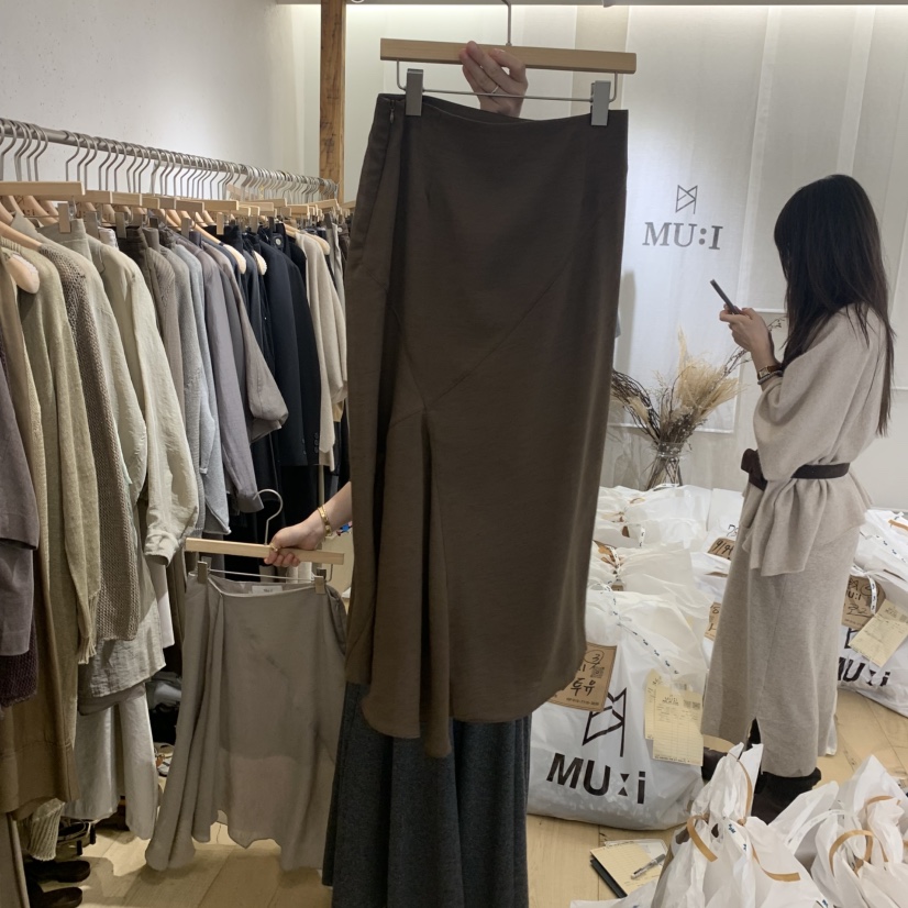 THE MUI東大門㊣實拍女裝新品25秋冬人氣時尚半身裙中短裙THE MUI半身裙/中短裙