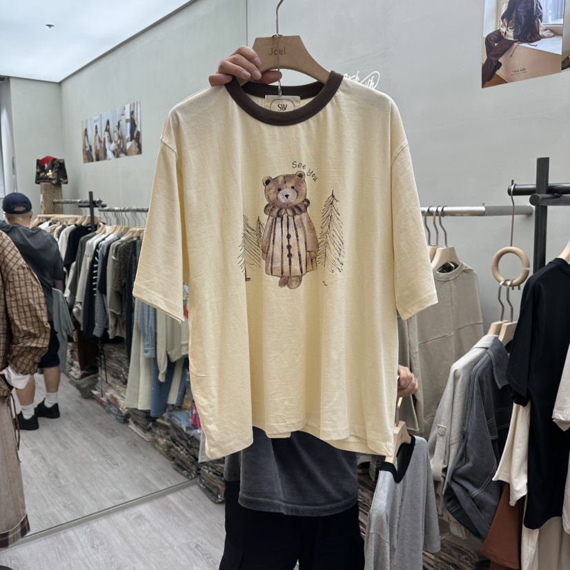 STICK WITH東大門㊣實拍女士新款25秋冬推薦休閑熱賣職業T恤STICK WITHT恤圖色1