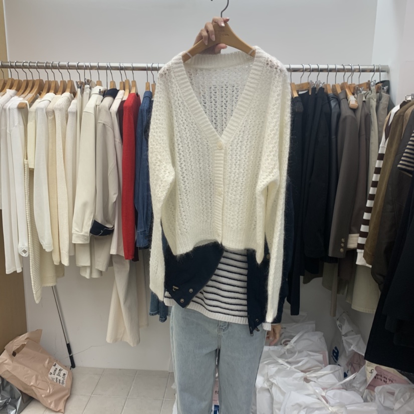 DRESS ROOM東大門㊣代購女士新款25秋冬職業熱賣針織衫開衫DRESS ROOM針織衫圖色2