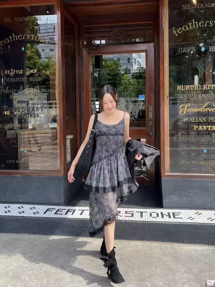 TYCHE韓國代購㊣女裝新品時尚推薦真品25秋冬休閑連衣裙蕾絲TYCHE連衣裙圖色2