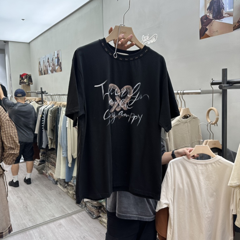 STICK WITH東大門㊣代購女士新品推薦職業人氣時尚休閑T恤STICK WITHT恤圖色3