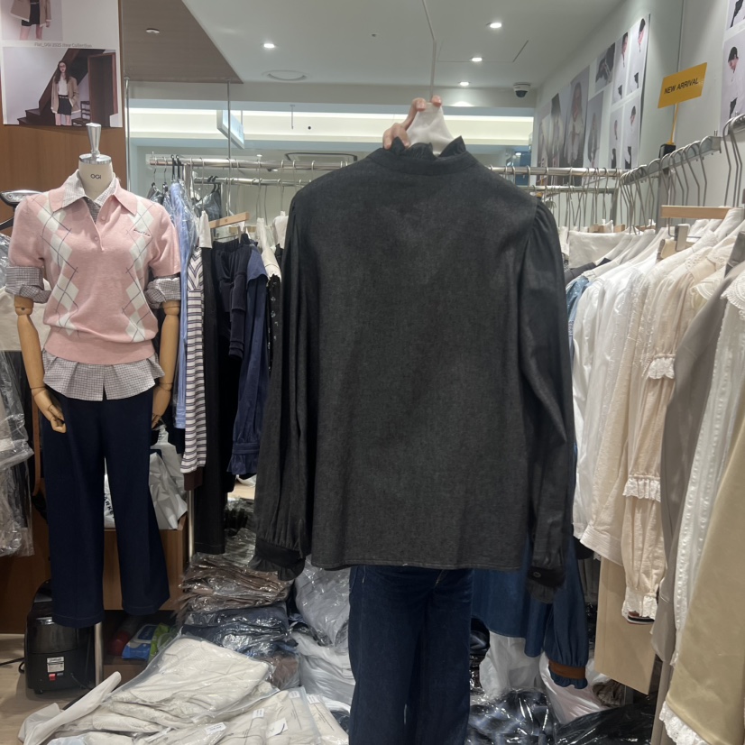 OGI韓國代購㊣女士新品25秋冬熱賣真品職業休閑推薦襯衫蕾絲衫FLat OGI襯衫/蕾絲衫