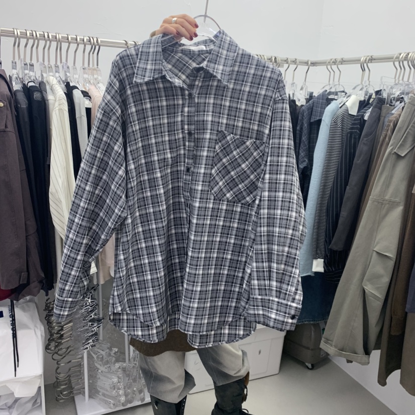 PADO東大門㊣代購女裝新品人氣時尚襯衫蕾絲衫不含內搭格紋PADO襯衫/蕾絲衫