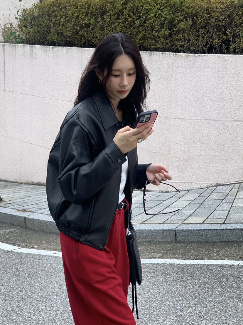 ARC韓國直郵㊣女裝新款人氣25秋冬職業休閑推薦夾克皮革絎縫ARC EN CIEL夾克