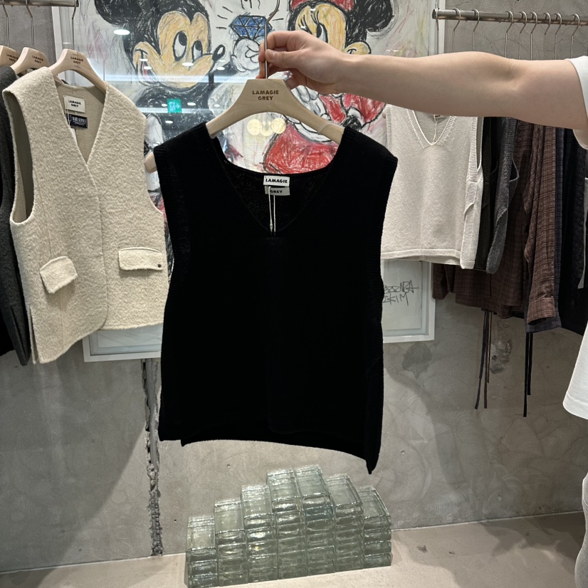 LAMAGIEPIE東大門㊣直郵女士新款職業休閑時尚人氣吊帶背心LAMAGIE GREY吊帶/背心圖色4黑色