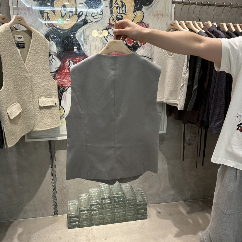 LAMAGIEPIE東大門㊣實拍女士新品熱賣25秋冬真品休閑職業馬甲LAMAGIE GREY馬甲