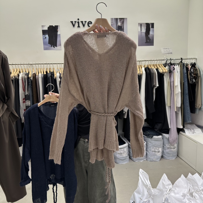 VIVEL東大門㊣實拍女士新品休閑時尚熱賣人氣套裝馬海毛開衫VIVEL套裝