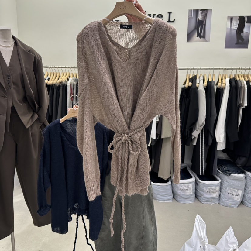 VIVEL東大門㊣實拍女士新品休閑時尚熱賣人氣套裝馬海毛開衫VIVEL套裝圖色2