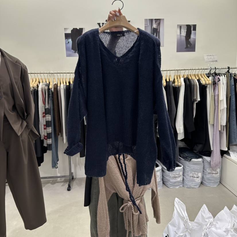 VIVEL東大門㊣實拍女士新品休閑時尚熱賣人氣套裝馬海毛開衫VIVEL套裝圖色3
