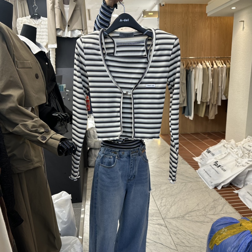 A-DEL東大門㊣實拍女裝新品休閑推薦時尚套裝兩件套開襟衫A-DEL套裝