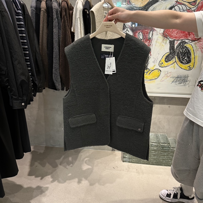 LAMAGIEPIE東大門㊣實拍女裝新品熱賣休閑推薦25秋冬人氣馬甲LAMAGIE GREY馬甲圖色2墨綠