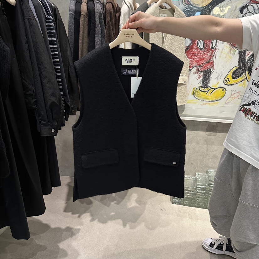 LAMAGIEPIE東大門㊣實拍女裝新品熱賣休閑推薦25秋冬人氣馬甲LAMAGIE GREY馬甲圖色3黑色