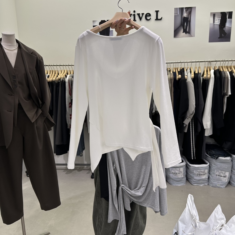 VIVEL韓國代購㊣女士新品人氣推薦職業時尚真品熱賣長袖T恤VIVEL長袖T恤