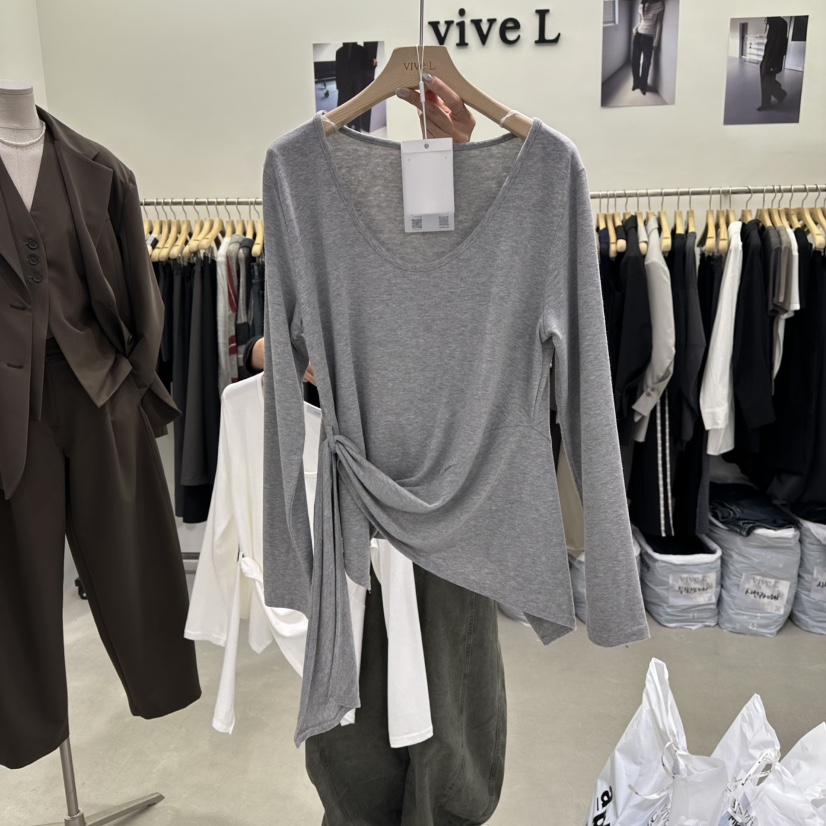 VIVEL韓國代購㊣女士新品人氣推薦職業時尚真品熱賣長袖T恤VIVEL長袖T恤圖色2
