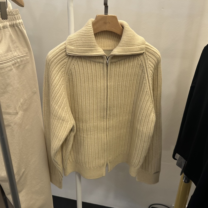 EGG韓國直郵㊣女裝新品25秋冬熱賣人氣休閑職業時尚毛衣拉鏈EGG-訂貨周期長毛衣圖色1
