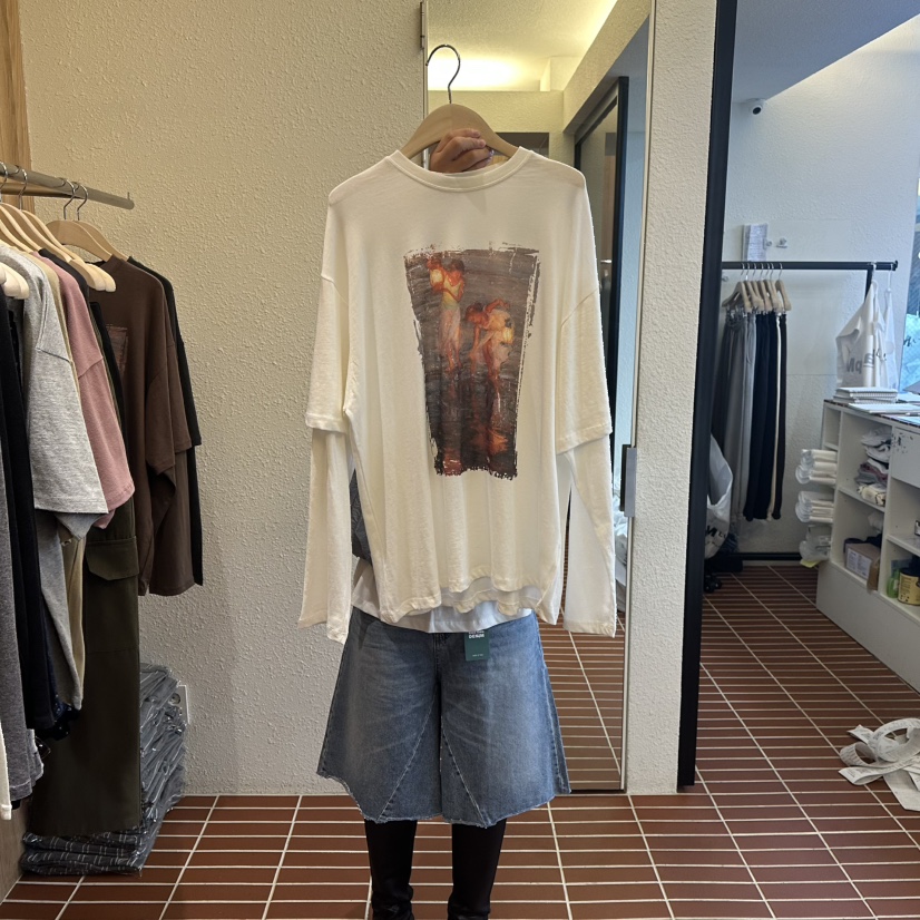 CHOI-L東大門㊣代購女士新品25秋冬真品時尚長袖T恤假兩件CHOI長袖T恤圖色1