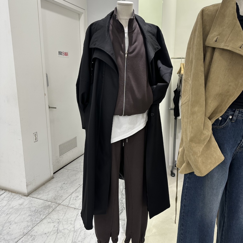 VIVEL韓國代購㊣女裝新款25秋冬職業時尚真品人氣熱賣長款風衣VIVEL長款風衣圖色3