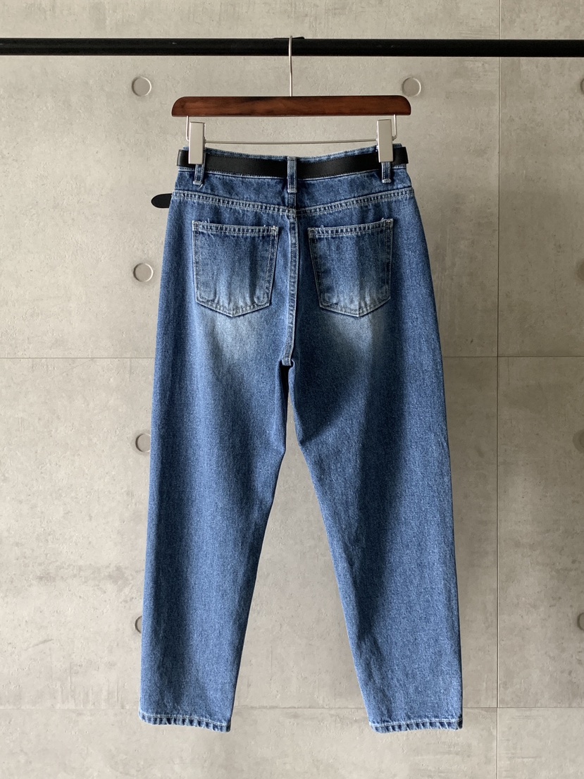 DAVICHI東大門㊣直郵女士新品人氣休閑牛仔褲含隨機腰帶單排扣DAVICHI牛仔褲
