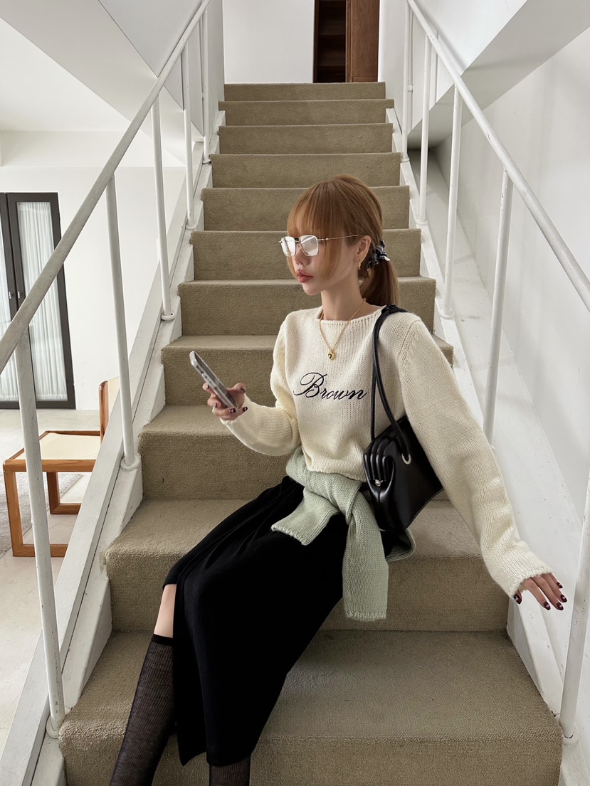 ZEROZERO韓國代購㊣女裝新品職業時尚人氣半身裙中短裙紐扣ZEROZERO半身裙/中短裙