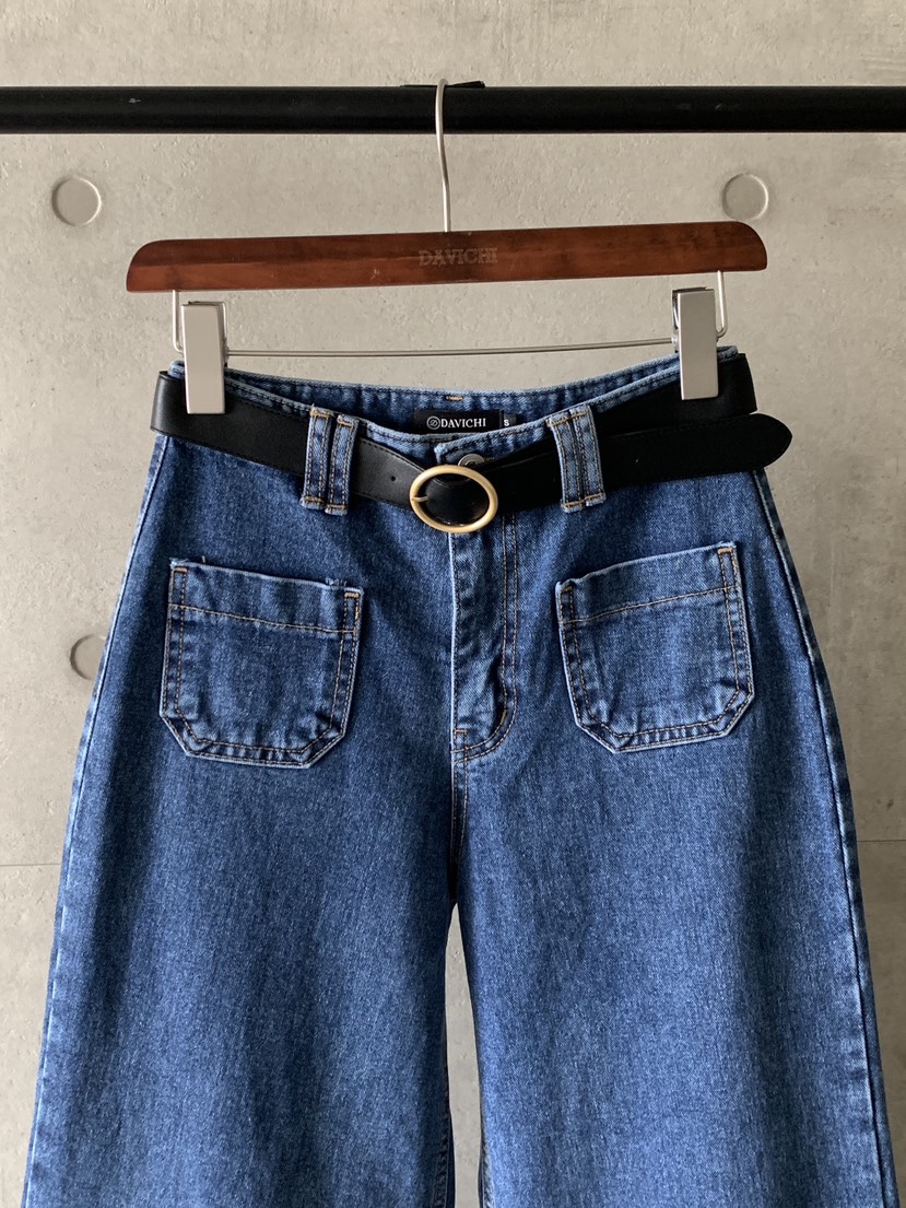 DAVICHI東大門㊣代購女裝新品職業熱賣牛仔褲含隨機腰帶口袋DAVICHI牛仔褲