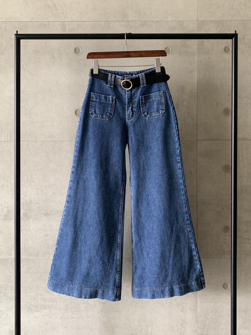 DAVICHI東大門㊣代購女裝新品職業熱賣牛仔褲含隨機腰帶口袋DAVICHI牛仔褲圖色1