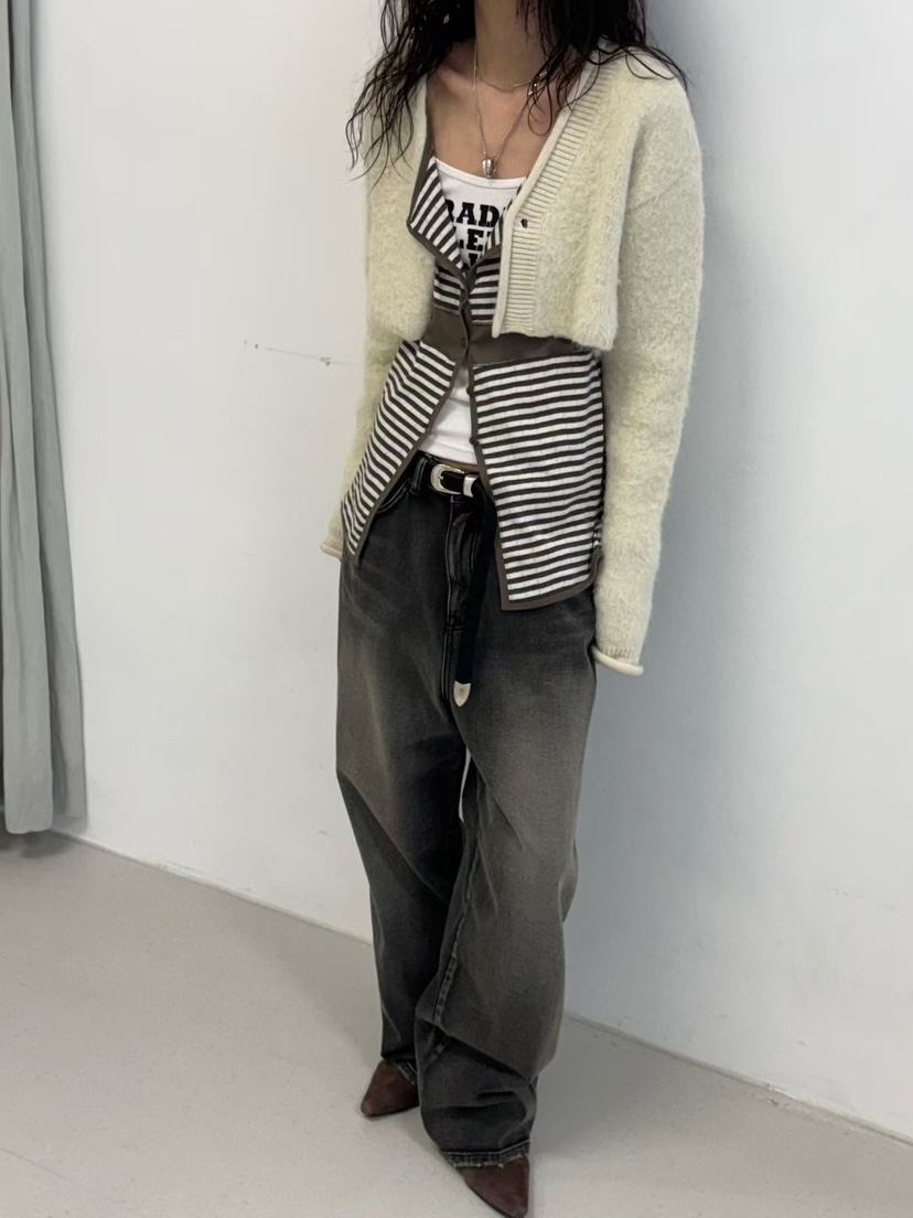 MINIMUZE東大門㊣直郵女裝新款人氣職業熱賣時尚針織衫貂皮MINIMUZE針織衫