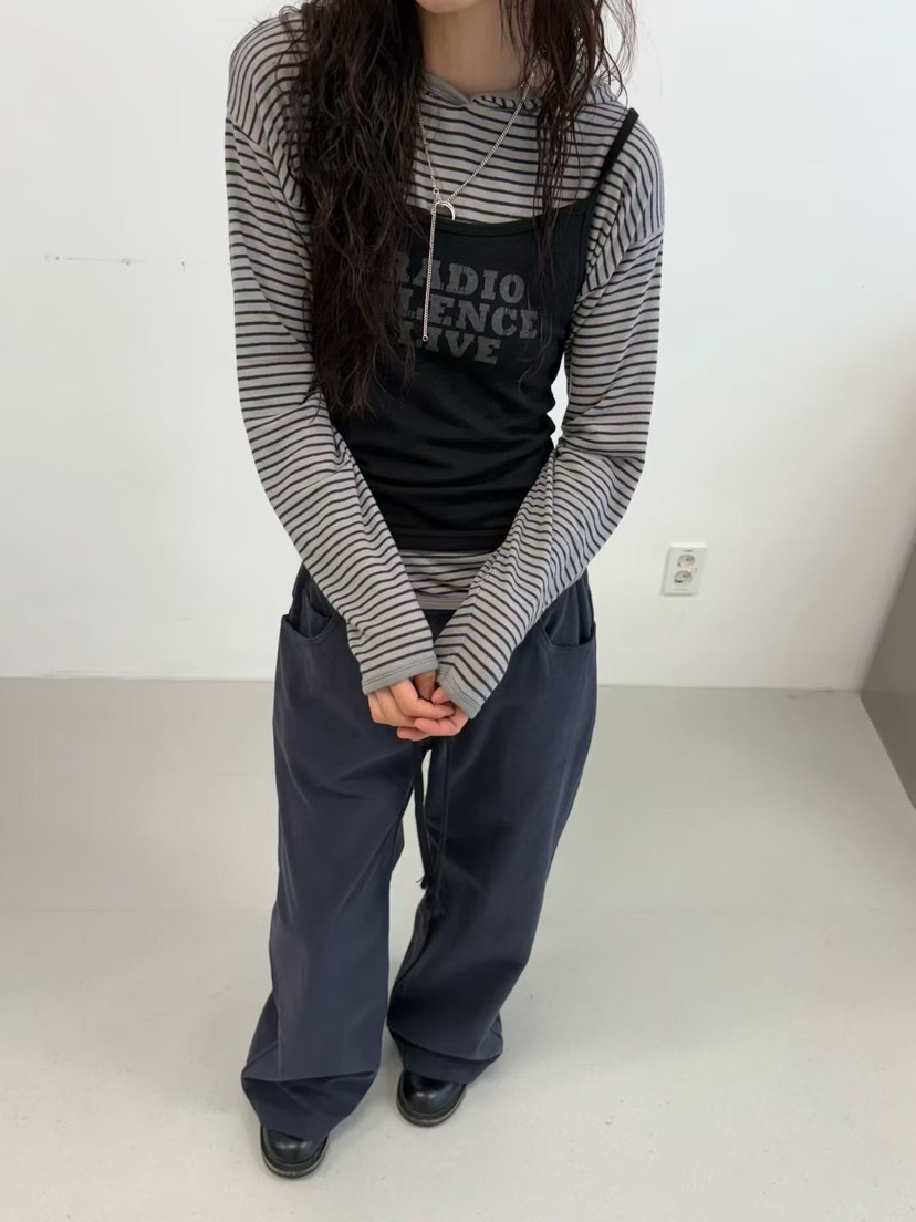 MINIMUZE東大門㊣直郵女裝新品職業時尚休閑熱賣長袖T恤連帽衫MINIMUZE長袖T恤