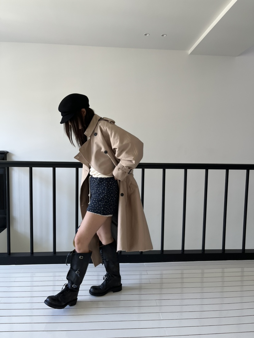 LOVE PULL韓國直郵㊣女裝新款時尚職業推薦熱賣人氣長款風衣LOVE PULL長款風衣