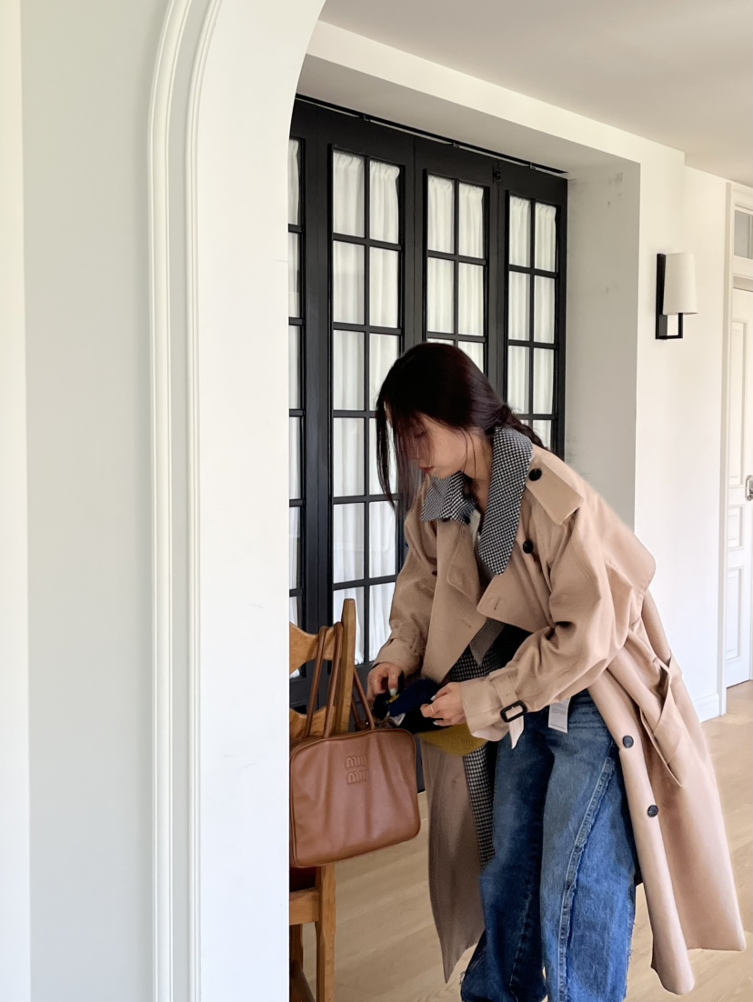 LOVE PULL韓國直郵㊣女裝新款時尚職業推薦熱賣人氣長款風衣LOVE PULL長款風衣