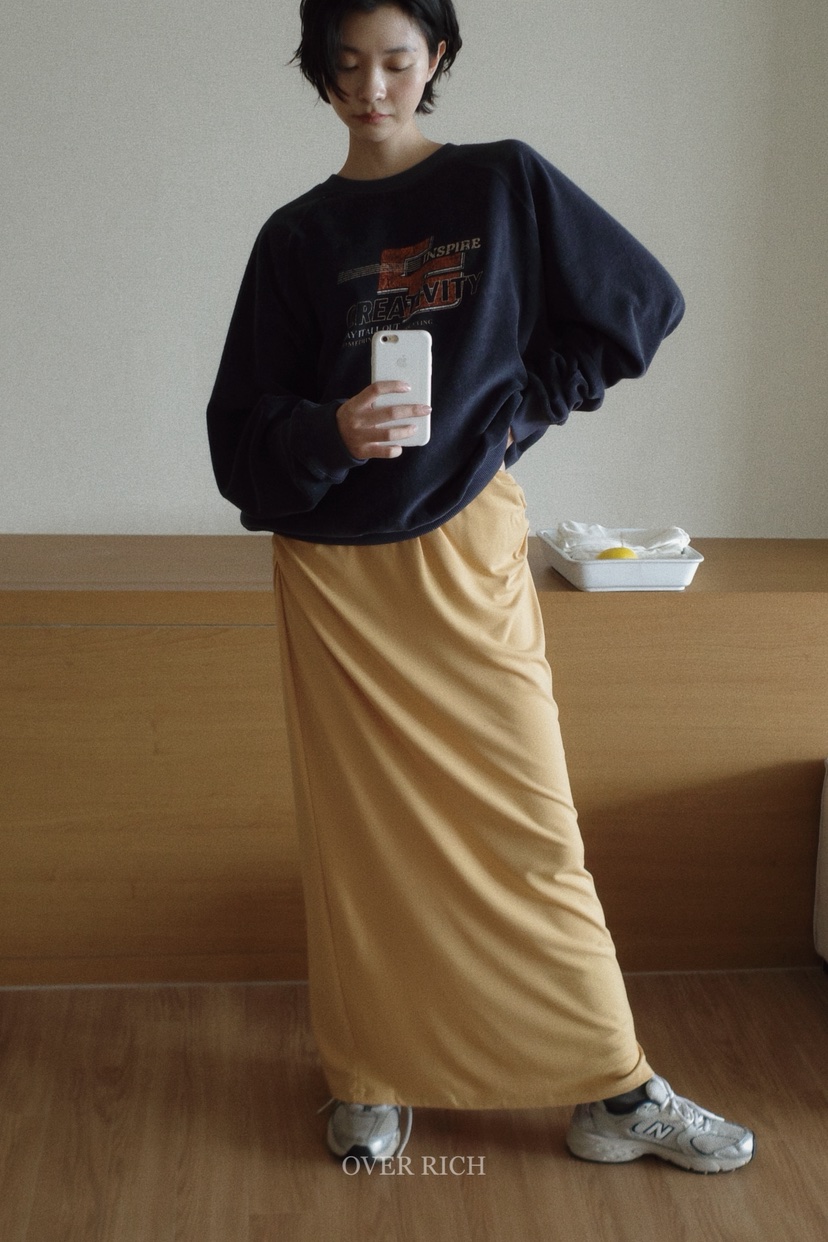 OVER RICH韓國直郵㊣女裝新款休閑職業時尚人氣真品熱賣長裙OVER RICH長裙