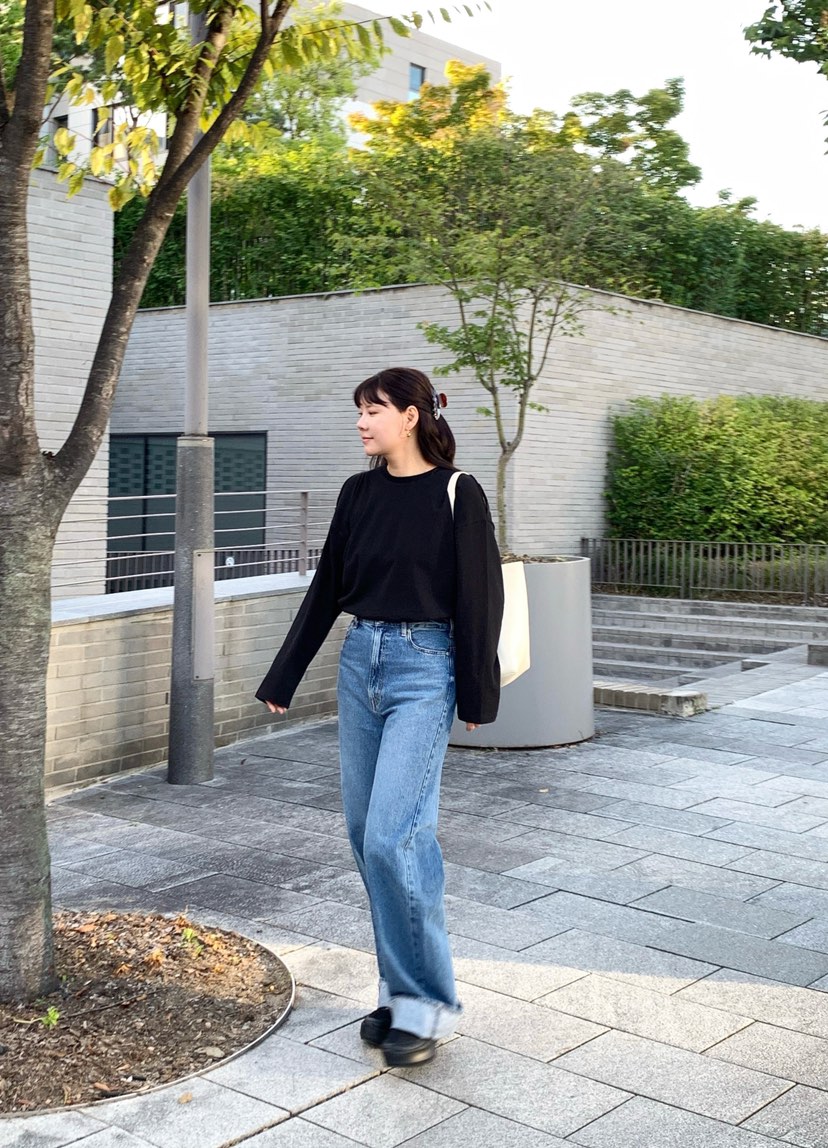 COURGETTE韓國代購㊣女裝新品時尚25秋冬休閑熱賣真品長袖T恤COURGETTE長袖T恤