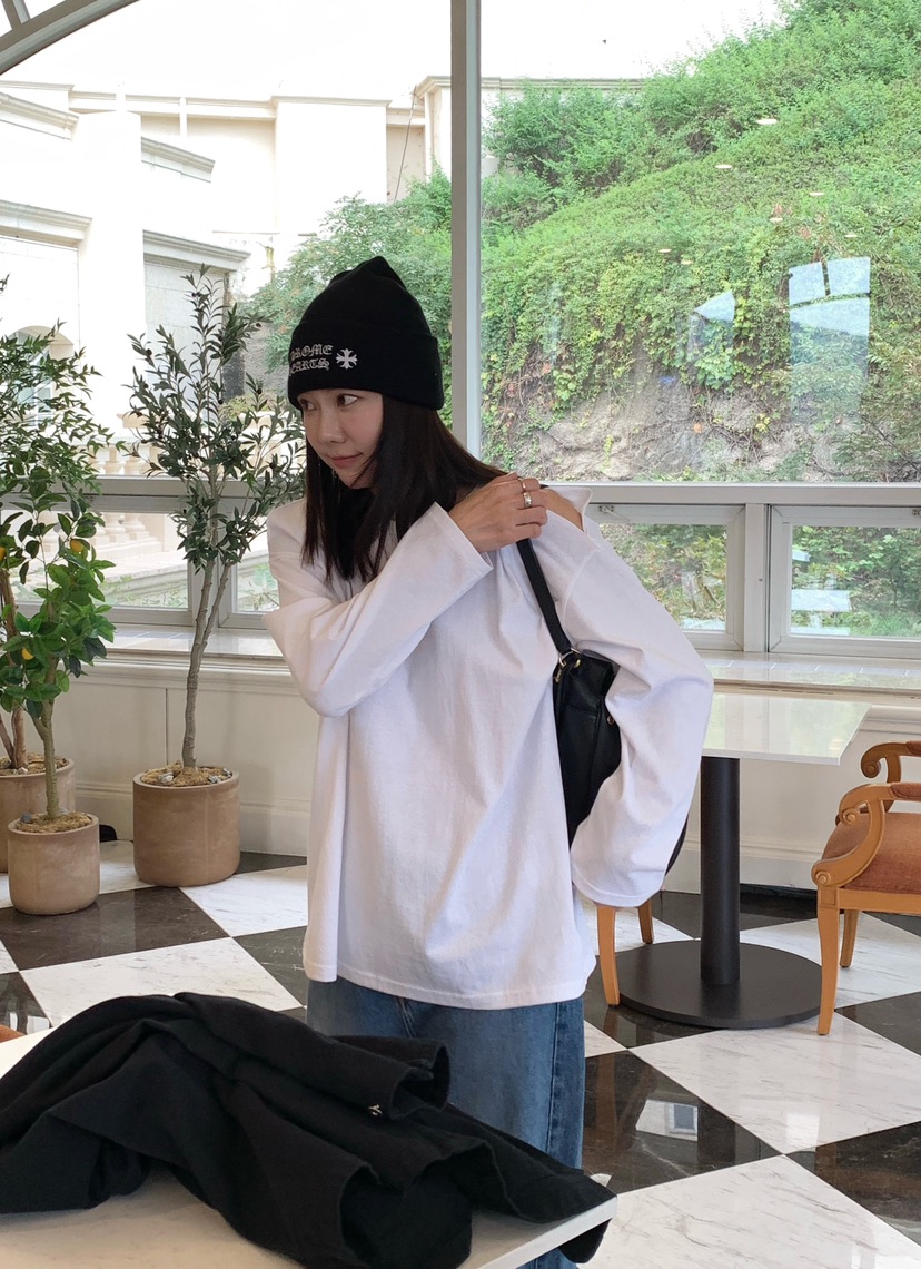 COURGETTE韓國代購㊣女裝新品時尚25秋冬休閑熱賣真品長袖T恤COURGETTE長袖T恤圖色2