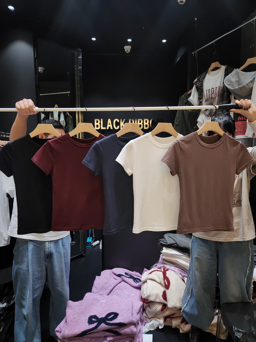 BLACK RIBBON-A東大門㊣直郵女裝新品休閑職業熱賣人氣T恤BLACK RIBBON-AT恤圖色4左四色