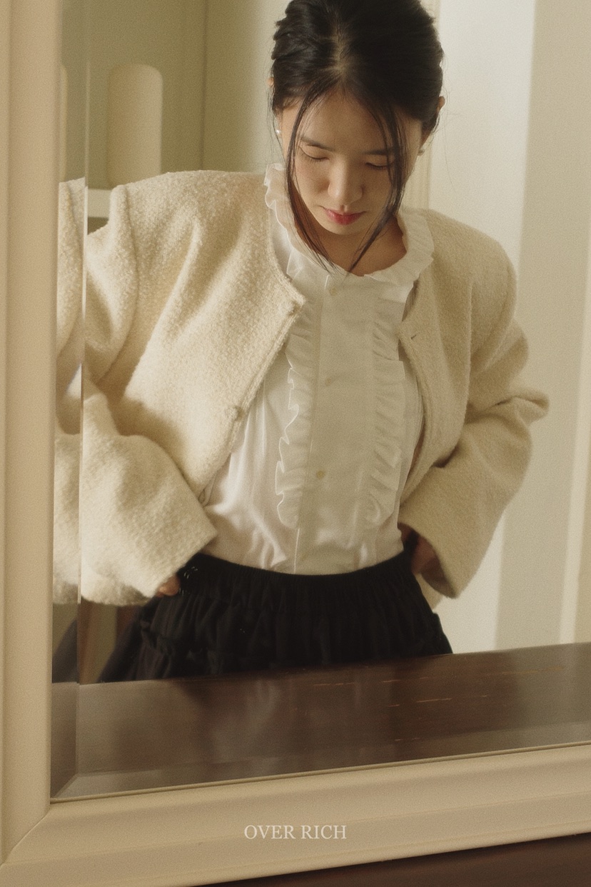 OVER RICH韓國代購㊣女士新款推薦時尚25秋冬人氣職業夾克OVER RICH夾克