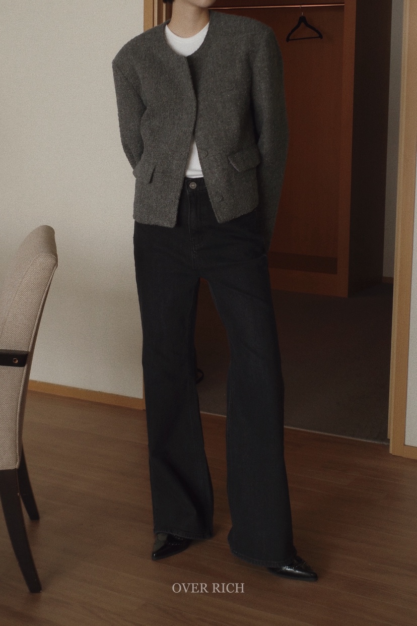 OVER RICH東大門㊣代購女裝新品休閑25秋冬真品熱賣牛仔褲OVER RICH牛仔褲