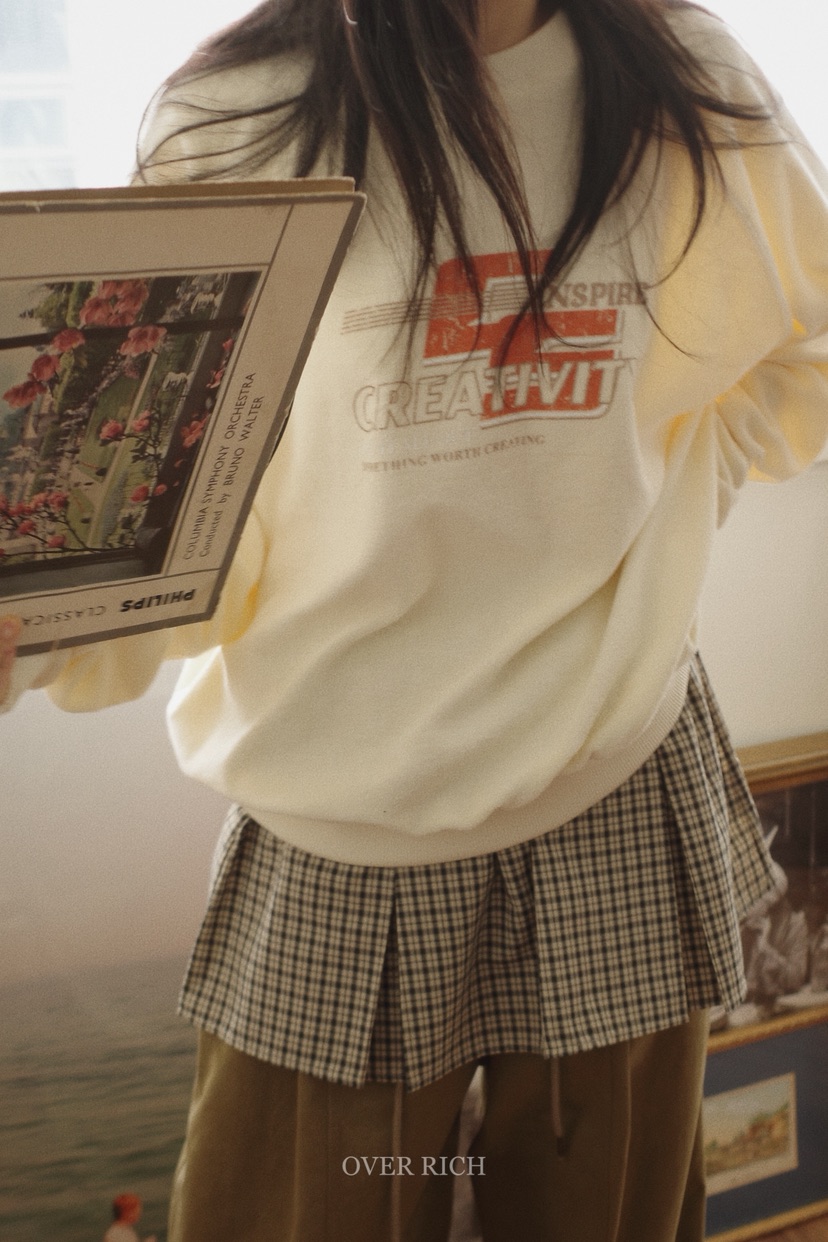 OVER RICH韓國直郵㊣女士新品熱賣人氣職業推薦25秋冬衛衣OVER RICH衛衣